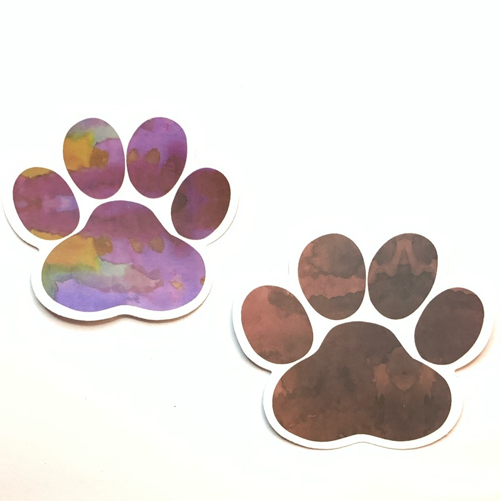 2 Piece Paw Vinyl Stickers